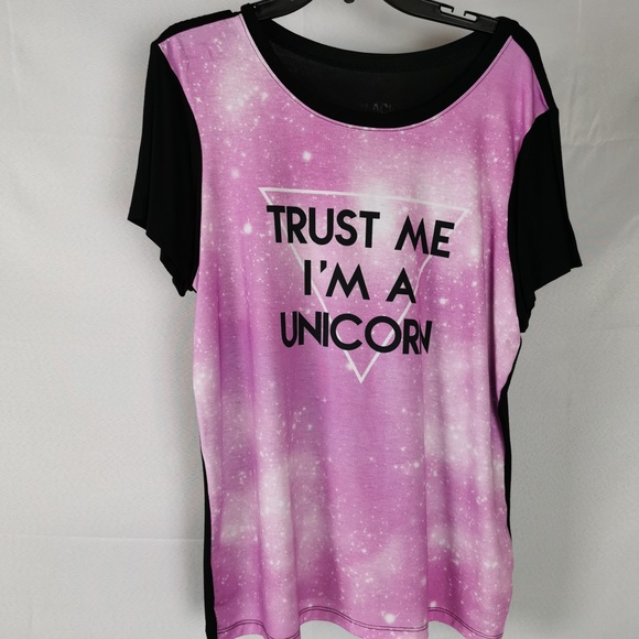 Black Matter Trust Me I'm A Unicorn Galaxy T-Shirt - Picture 2 of 5